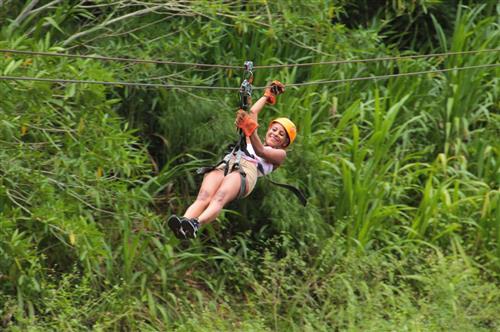 Zip lining in the Mayan Jungle Zip lining in the Mayan Jungle